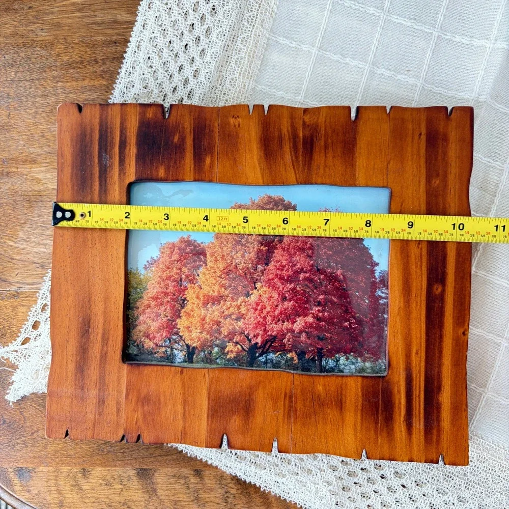 Rustic Live Edge Wood Picture Frame 5x7 Tabletop Wall Mount Cabin Decor Brown